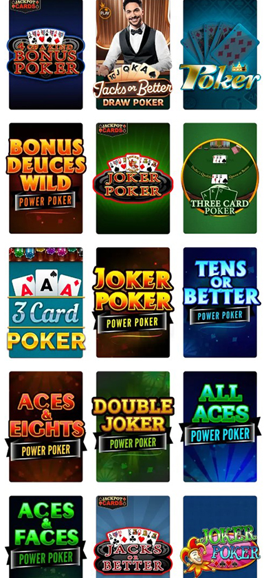 O parte din oferta de jocuri poker ca la aparate Luck Casino.