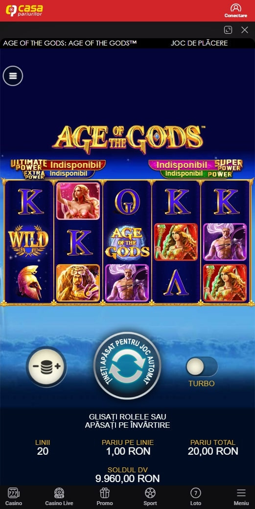 Slotul Age of The Gods de la Playtech