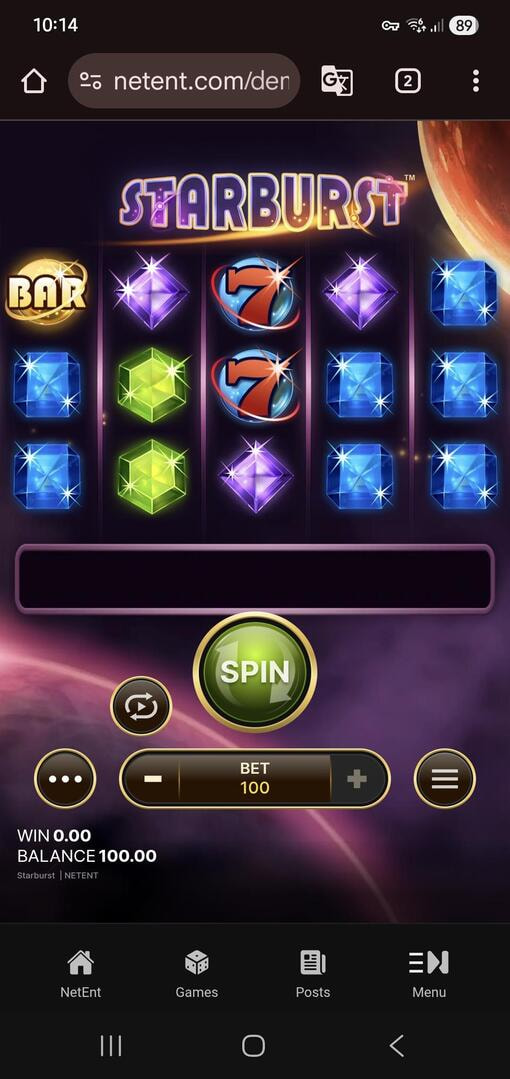 Testing the Starburst Slot by NetEnt