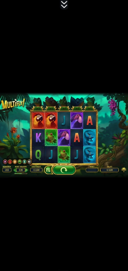 Screenshot van de mobiele versie van de gokkast MultiFly.