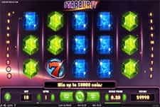 Starburst slot game at Jonny Jackpot online casino.