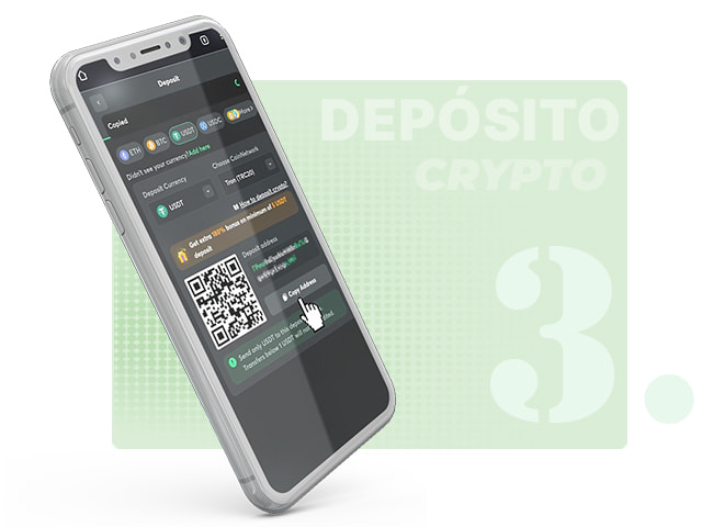 Copia de la Dirección Única de la Billetera o Escaneo del Código QR Proporcionado
