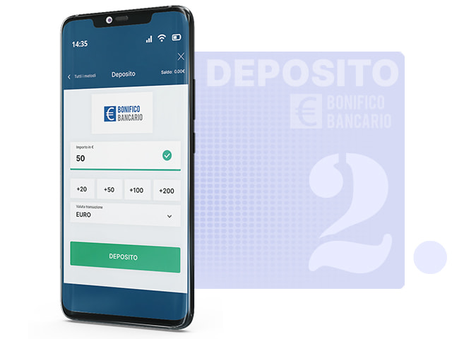 Inserisci la cifra che vuoi depositare.
