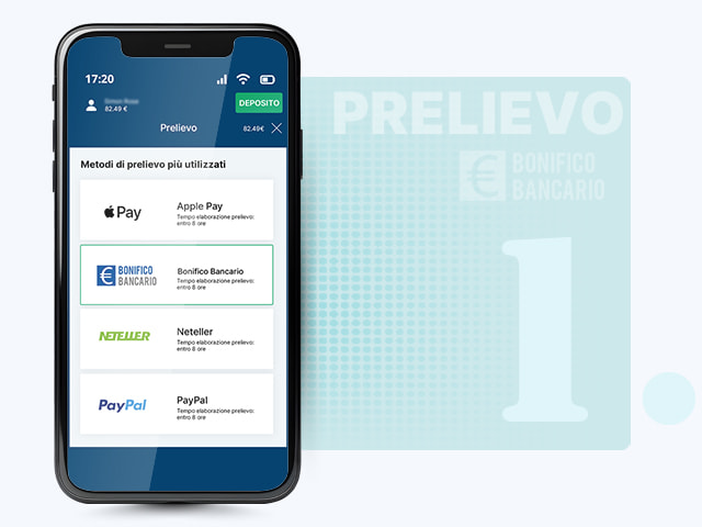 Seleziona il Bonifico Bancario Come Modalità di Prelievo