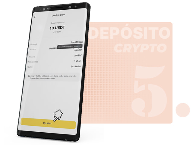 Página de Confirmación del Depósito Cripto