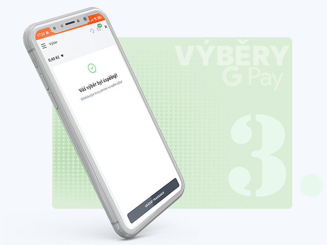Potvrzení výběru přes Google Pay