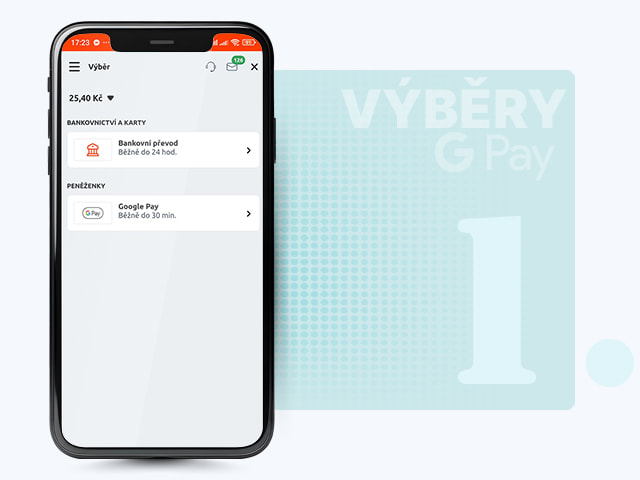 Sekce výběru platební metody v online casinu Betano