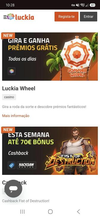 As promoções do casino Luckia em Portugal