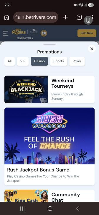 The casino promotions at BetRivers in Pennsylvania