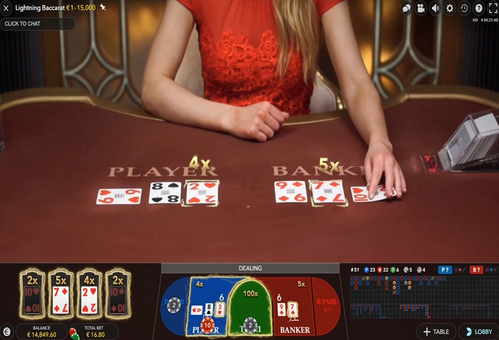 Card Value Multipliers in Lightning Baccarat