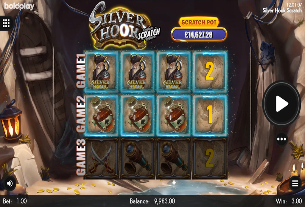 Prize Multiplier in the Silver Hook Scratch Card Game