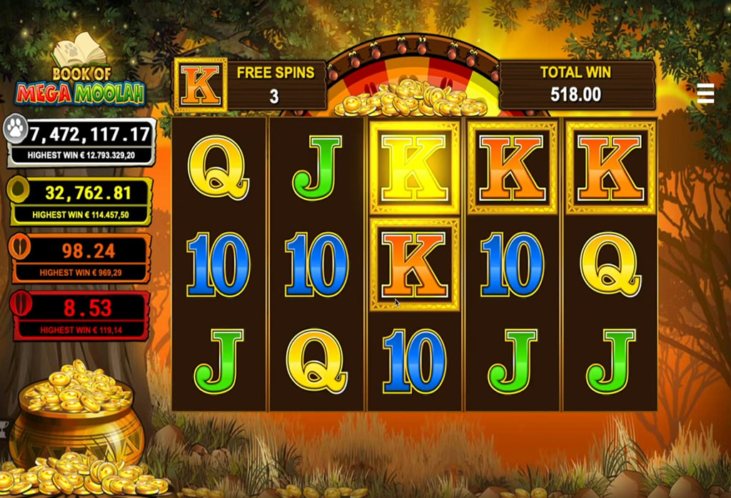 Progressive Jackpot in Book of Mega Moolah