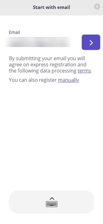 The Account Details Form of Casino Days