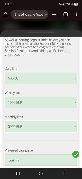 Responsible Gambling Tools at Betway