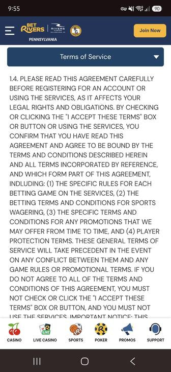 General Terms and Conditions at BetRivers
