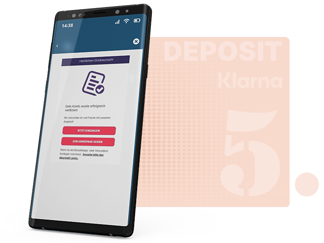 Klarna Deposit Confirmation Page