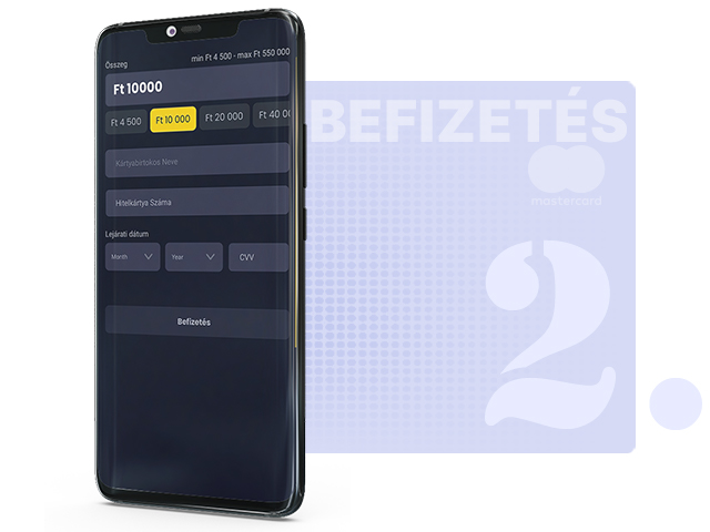 Befizetési összeg megadása