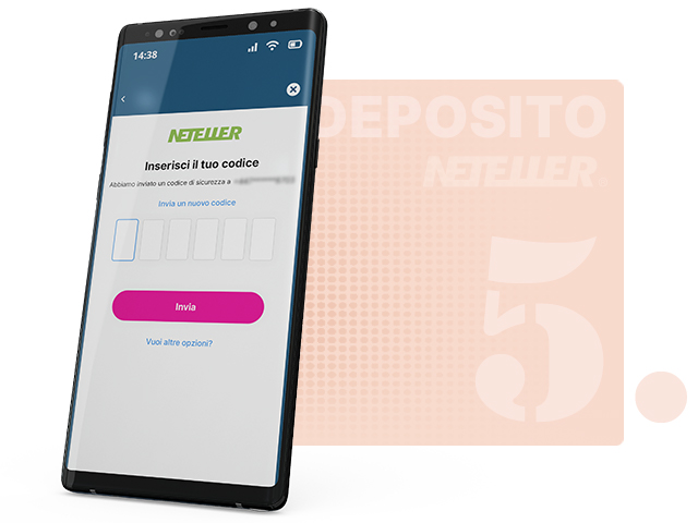 Pagina di conferma del deposito Neteller