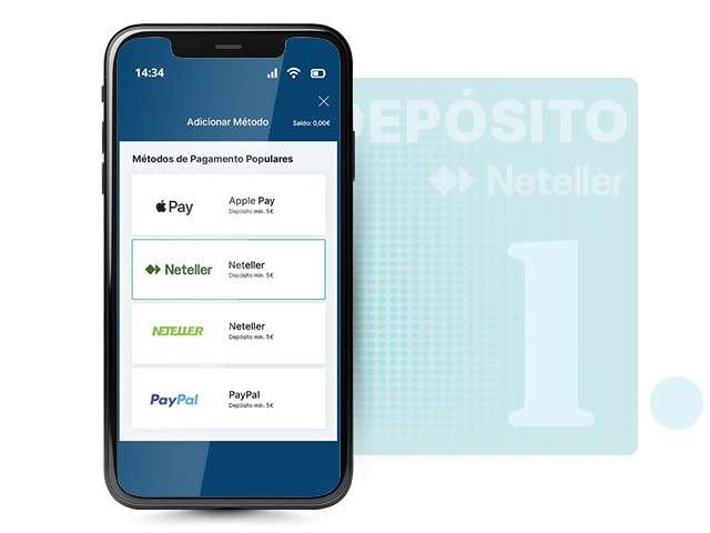 Área de pagamentos do casino com Neteller