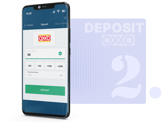 Choosing an Amount to Deposit with OXXO Pay