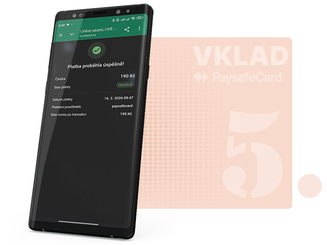 Potvrzení platby PaysafeCard