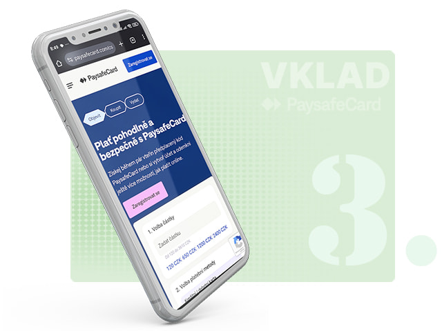 Přesměrování na PaysafeCard stránku