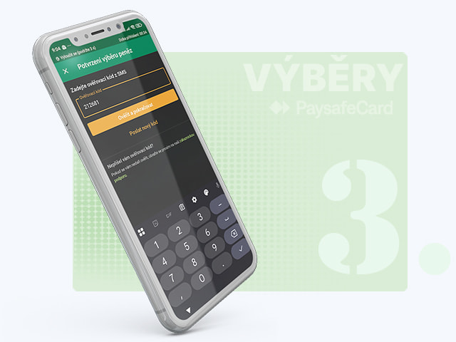 Potvrďte výběr přes PaysafeCard pomocí SMS