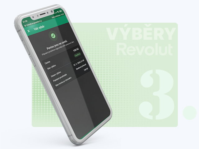 Potvrzení výběru přes Revolut