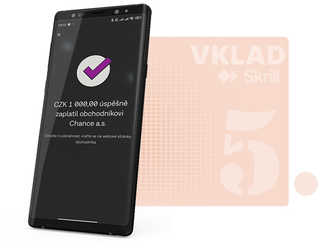 Doklad o potvrzení vkladu pomocí Skrill