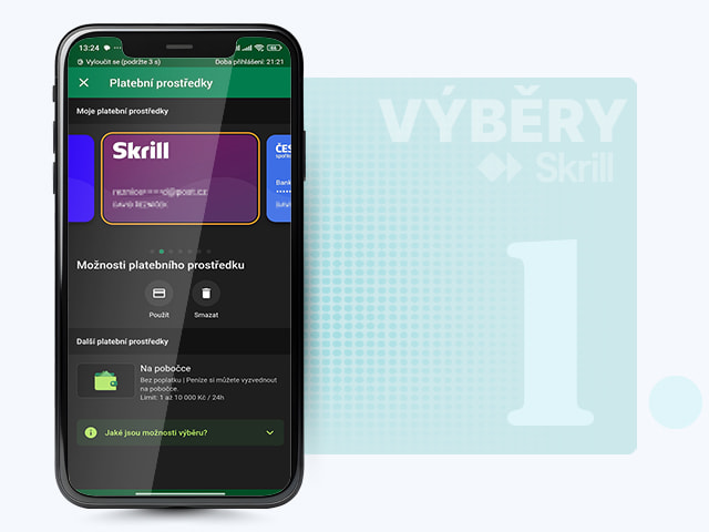 Výběr Skrillu coby platební metody pro výběr peněz