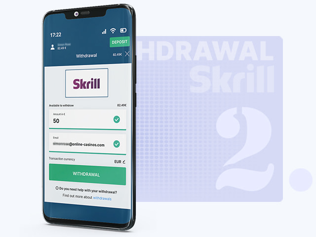 Entering the withdrawal amount