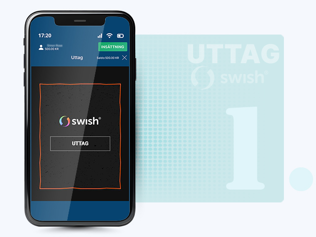 Välj Swish som uttagsmetod
