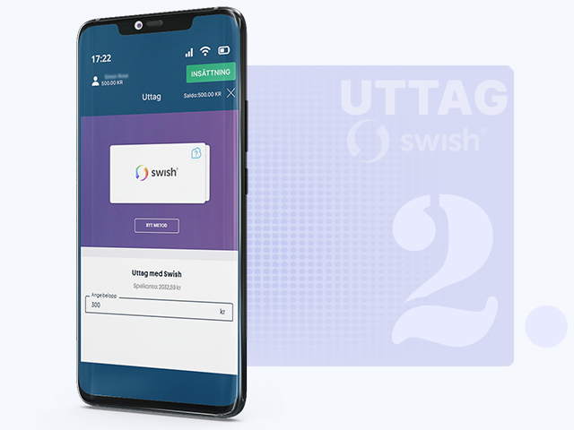 Ange belopp för uttag
