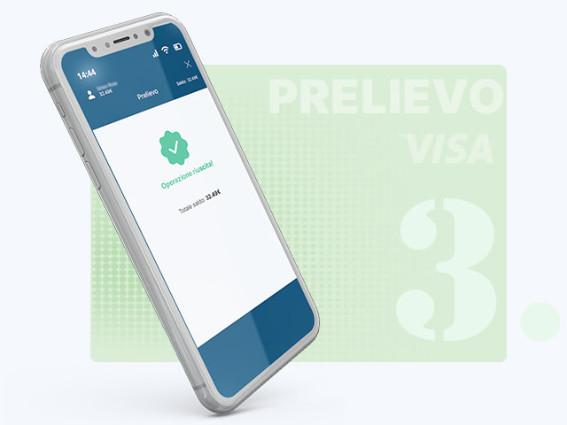 App casinò con conferma di un prelievo con Visa.