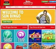 The homepage of The Sun Bingo