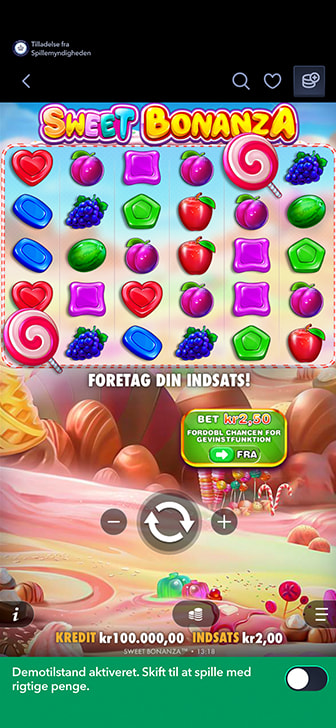 En spilleautomat spillet på mobiltelefon