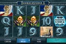Thunderstruck II slot game at 1xBet casino.