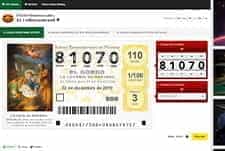 The Unibet digital ticket for the El Gordo Christmas lottery held in Spain