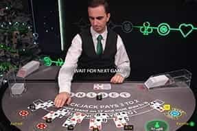 A blackjack game at the Unibet live casino