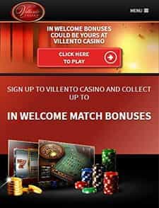 Villento Casino Welcome Offer.