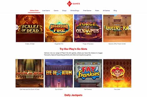 The Website of Virgin Games in the UK