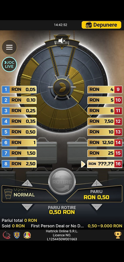 Deal or No Deal jucat la Casa Pariurilor