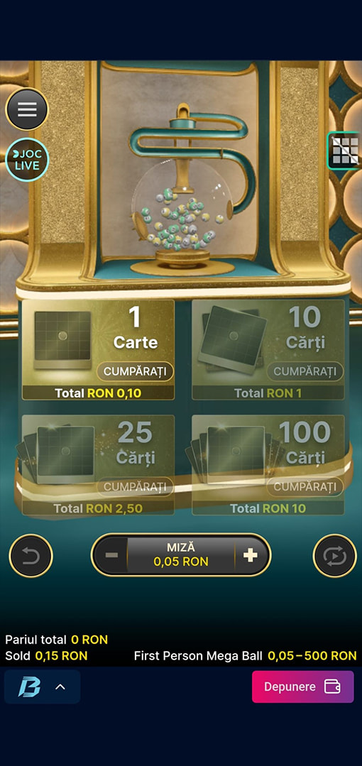 Mega Ball jucat la Mr Bit Casino