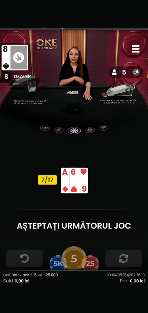 One Blackjack jucat la WinBoss Casino