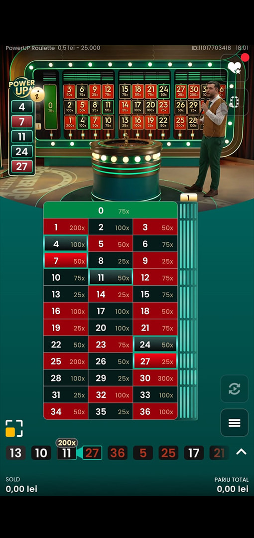 Power Up Roulette jucat la Luck Casino