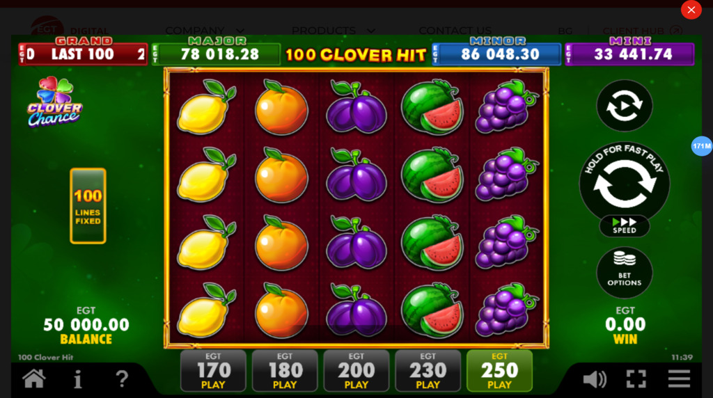 100 Clover Hit demo joc