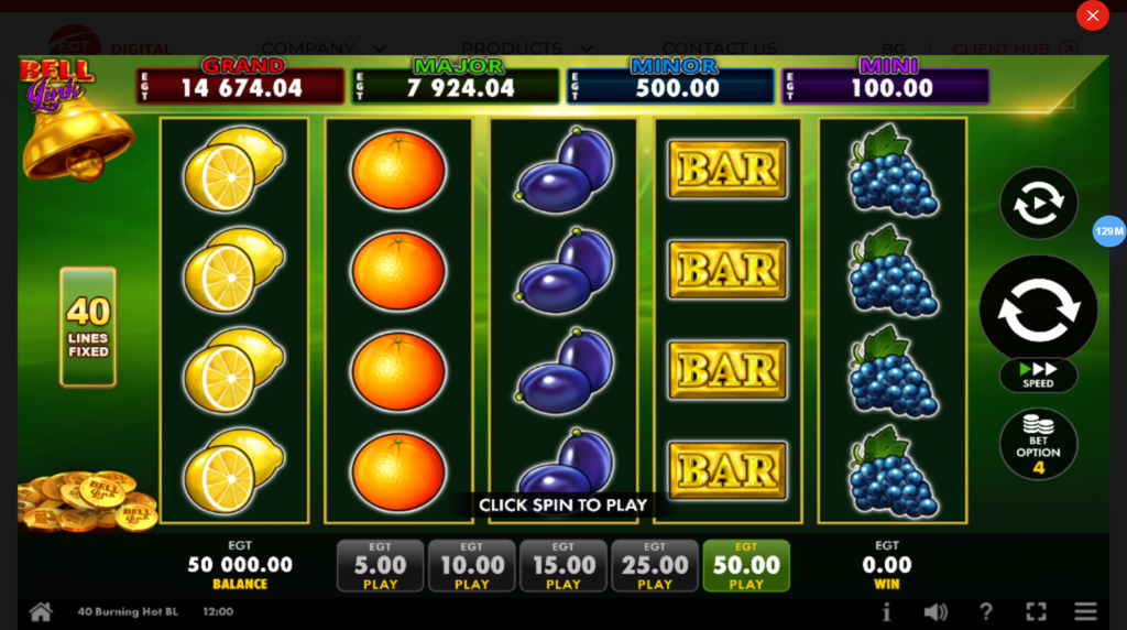 40 Burning Hot Bell Link joc demo