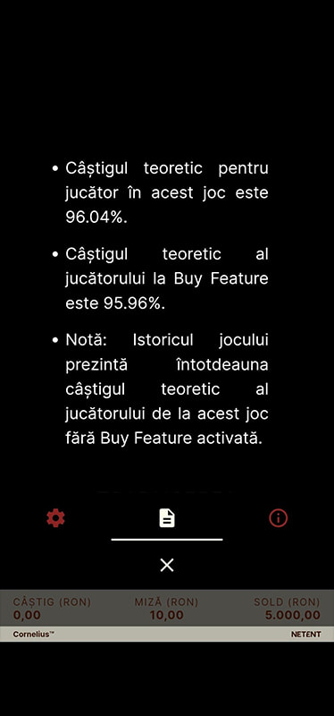 RTP pentru slotul NetEnt Cornelius