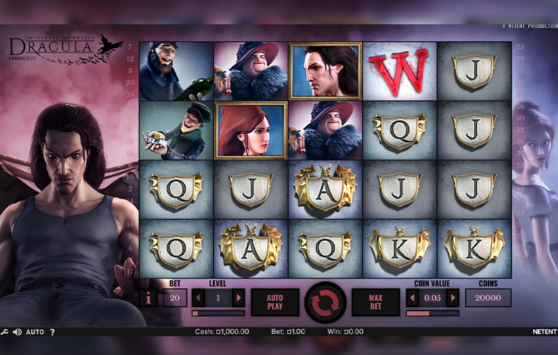 Screenshot cu slotul Dracula dezvoltat de NetEnt