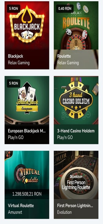 Câteva jocuri de cazinou cu limite de pariere rezonabile